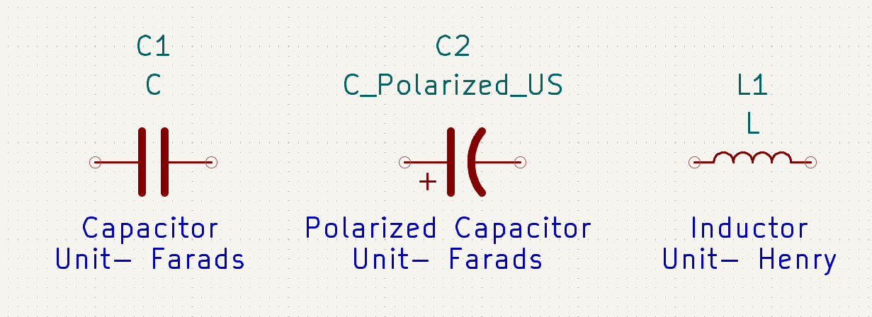 capacitor inductor units diagrams