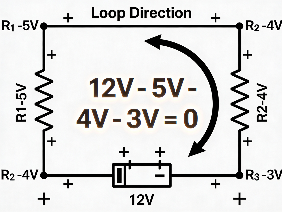 Simple Kvl Example Kirchhoff's Current and Voltage Laws (KCL, KVL)