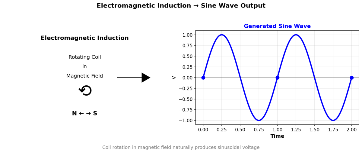 Rotating Coil Generates Sine Wave